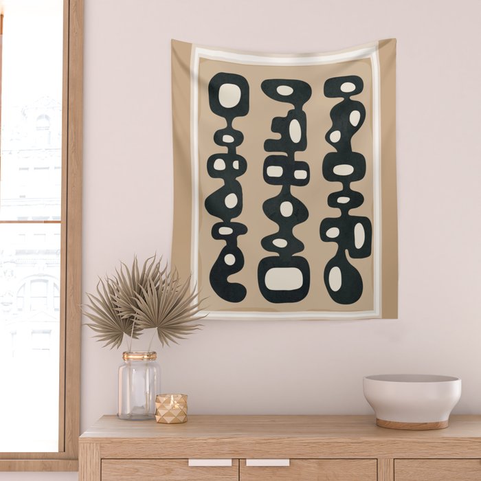 Mid-Century Abstract Balance 01 Wall Tapestry Gallery Image 2