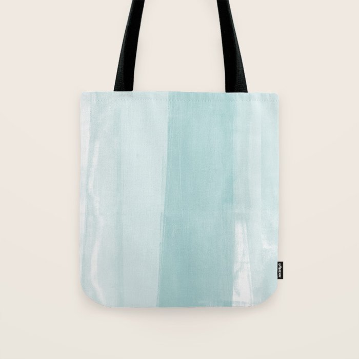 Pale Turquoise Abstract Coastal Colors Painting Tote Bag Gallery Image 1