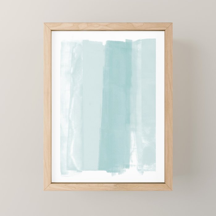 Pale Turquoise Abstract Coastal Colors Painting Mini Art Print Gallery Image 1
