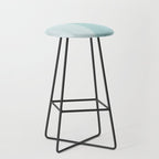 Pale Turquoise Abstract Coastal Colors Painting Stool Gallery Image 1