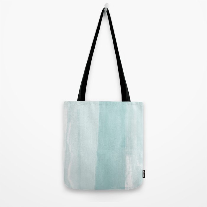 Pale Turquoise Abstract Coastal Colors Painting Tote Bag Gallery Image 2