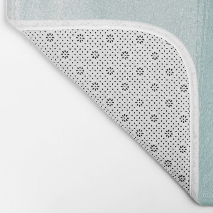 Pale Turquoise Abstract Coastal Colors Painting Bath Mat Gallery Image 2