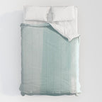Pale Turquoise Abstract Coastal Colors Painting Comforter Gallery Image 6