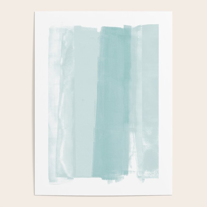 Pale Turquoise Abstract Coastal Colors Painting Poster Gallery Image 4