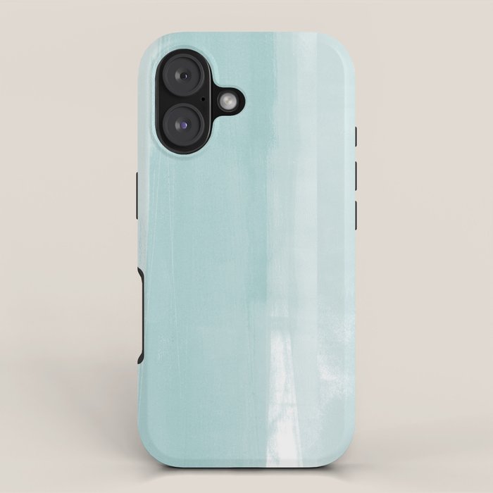 Pale Turquoise Abstract Coastal Colors Painting iPhone Case Gallery Image 1