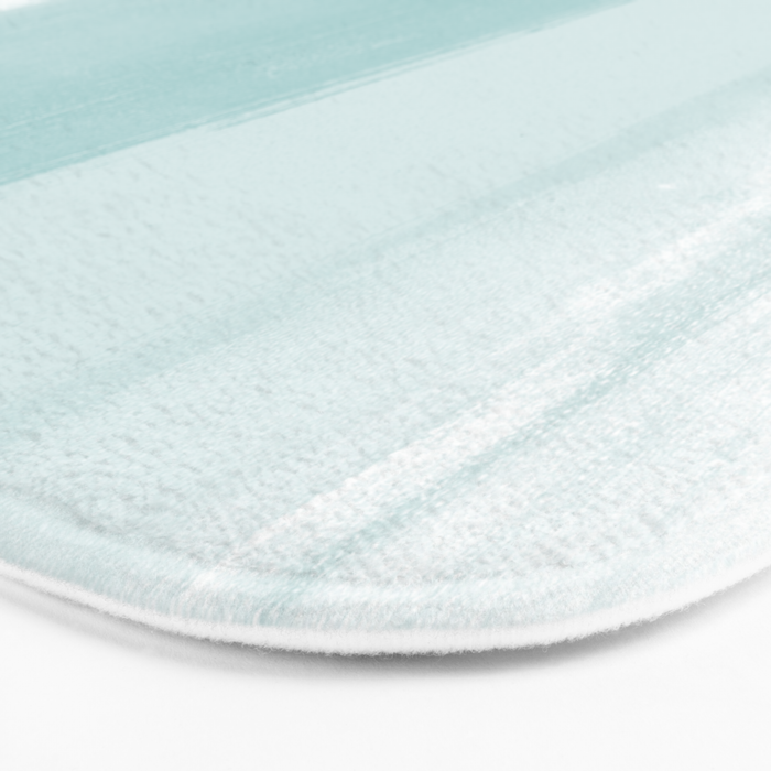 Pale Turquoise Abstract Coastal Colors Painting Bath Mat Gallery Image 3