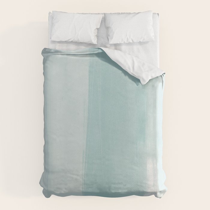 Pale Turquoise Abstract Coastal Colors Painting Duvet Cover Gallery Image 6
