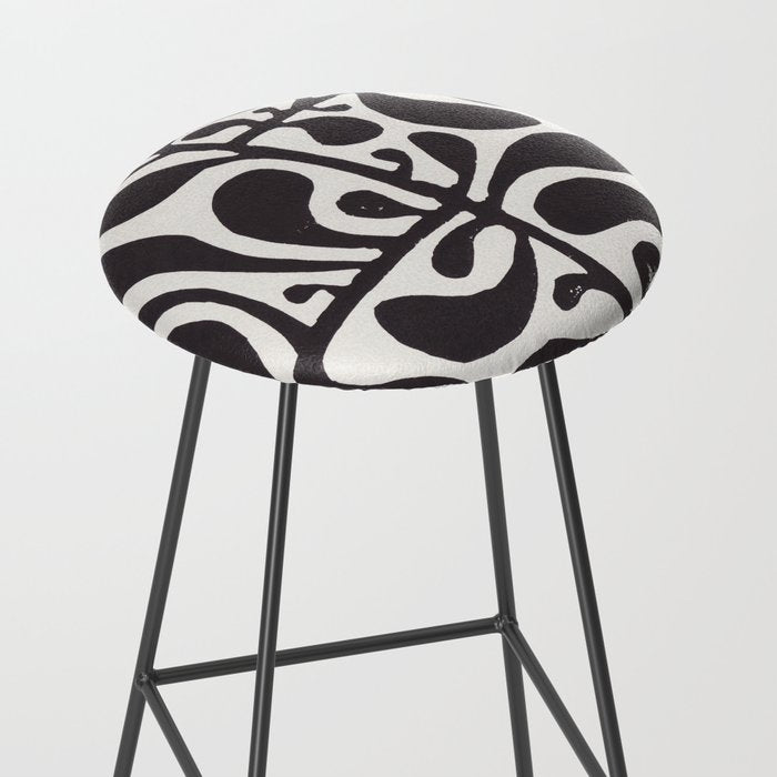 Linocut Plant #1 / Black & White Stool Gallery Image 2