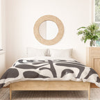 Linocut Plant #1 / Black & White Duvet Cover Gallery Image 3