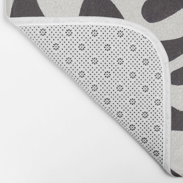 Linocut Plant #1 / Black & White Bath Mat Gallery Image 2