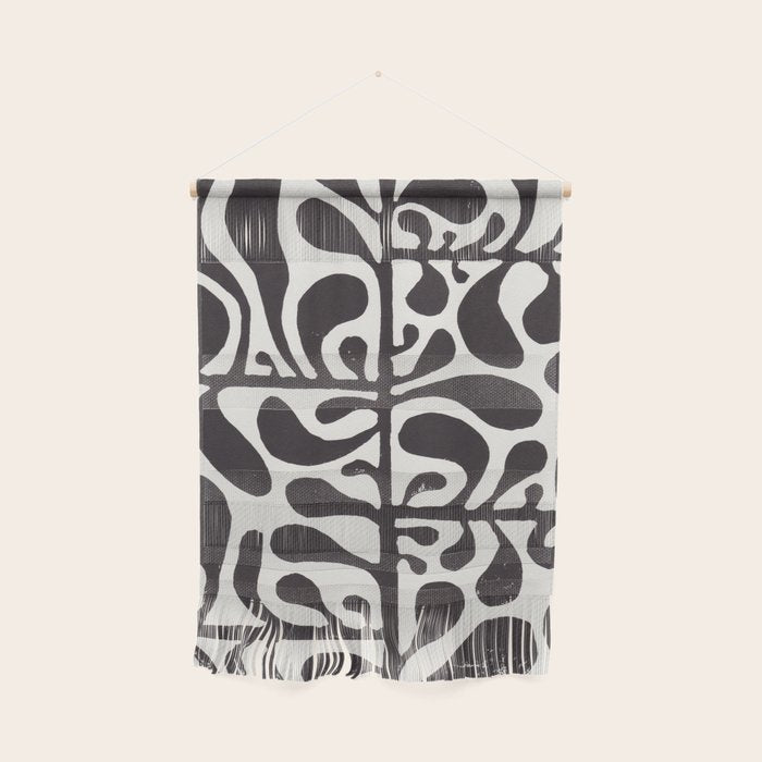 Linocut Plant #1 / Black & White Wall Hanging Gallery Image 1