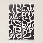 Linocut Plant #1 / Black & White Stationery Card Gallery Image 2
