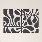 Linocut Plant #1 / Black & White Welcome Mat Gallery Image 1