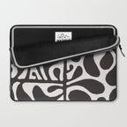Linocut Plant #1 / Black & White Laptop Sleeve Gallery Image 2