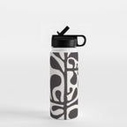 Linocut Plant #1 / Black & White Water Bottle Gallery Image 1