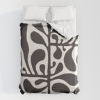 Linocut Plant #1 / Black & White Duvet Cover Gallery Image 6