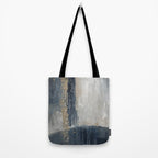 Blue and Beige Abstract Painting  Textured Modern Art Tote Bag Gallery Image 2