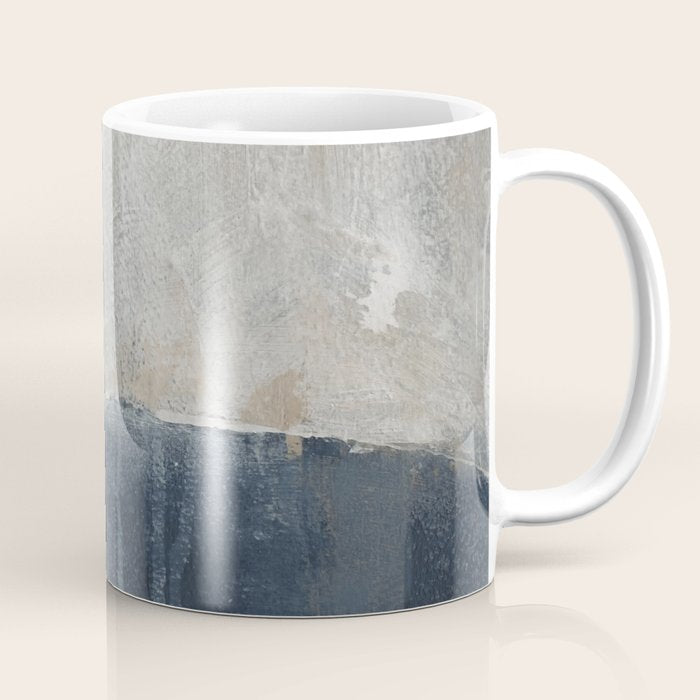Blue and Beige Abstract Painting  Textured Modern Art Coffee Mug Gallery Image 1