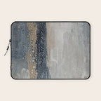 Blue and Beige Abstract Painting  Textured Modern Art Laptop Sleeve Gallery Image 1