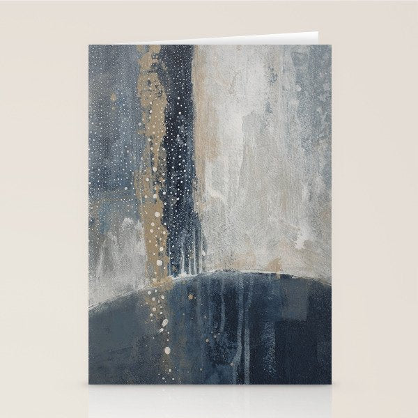 Blue and Beige Abstract Painting  Textured Modern Art Stationery Card Gallery Image 2