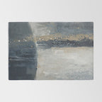 Blue and Beige Abstract Painting  Textured Modern Art Rug Gallery Image 2