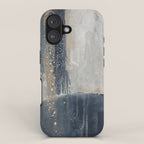 Blue and Beige Abstract Painting  Textured Modern Art iPhone Case Gallery Image 1