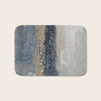 Blue and Beige Abstract Painting  Textured Modern Art Bath Mat Gallery Image 1
