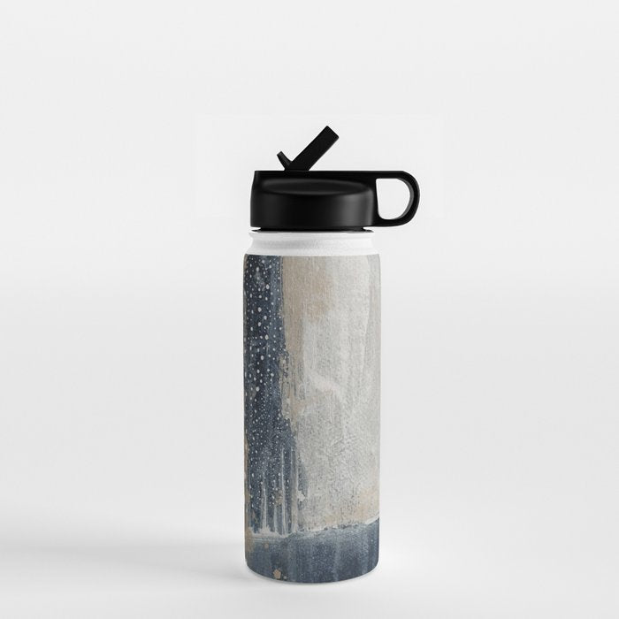 Blue and Beige Abstract Painting  Textured Modern Art Water Bottle Gallery Image 1