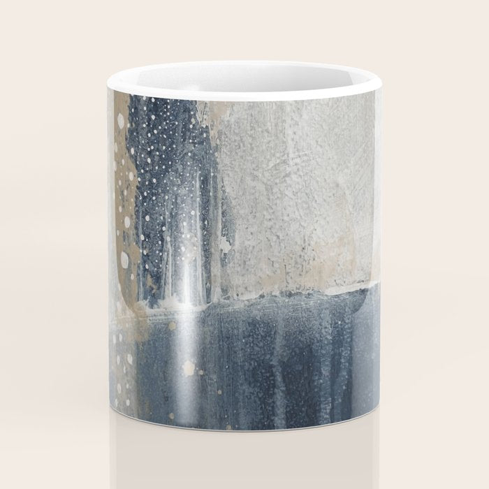 Blue and Beige Abstract Painting  Textured Modern Art Coffee Mug Gallery Image 4