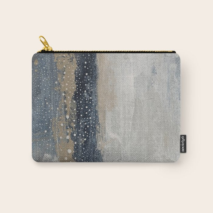 Blue and Beige Abstract Painting  Textured Modern Art Carry All Pouch Gallery Image 1