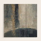 Blue and Beige Abstract Painting  Textured Modern Art Wood Wall Art Gallery Image 1