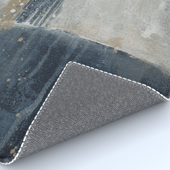 Blue and Beige Abstract Painting  Textured Modern Art Rug Gallery Image 4