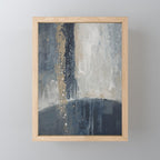 Blue and Beige Abstract Painting  Textured Modern Art Mini Art Print Gallery Image 1