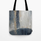 Blue and Beige Abstract Painting  Textured Modern Art Tote Bag Gallery Image 1