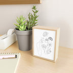 Minimal Line Art Woman with Flowers III Mini Art Print Gallery Image 2