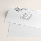 Minimal Line Art Woman with Flowers III Wrapping Paper Gallery Image 2