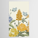Wildflowers and Butterflies, Floral Prints, Yellow and Blue Tablecloth Gallery Image 2