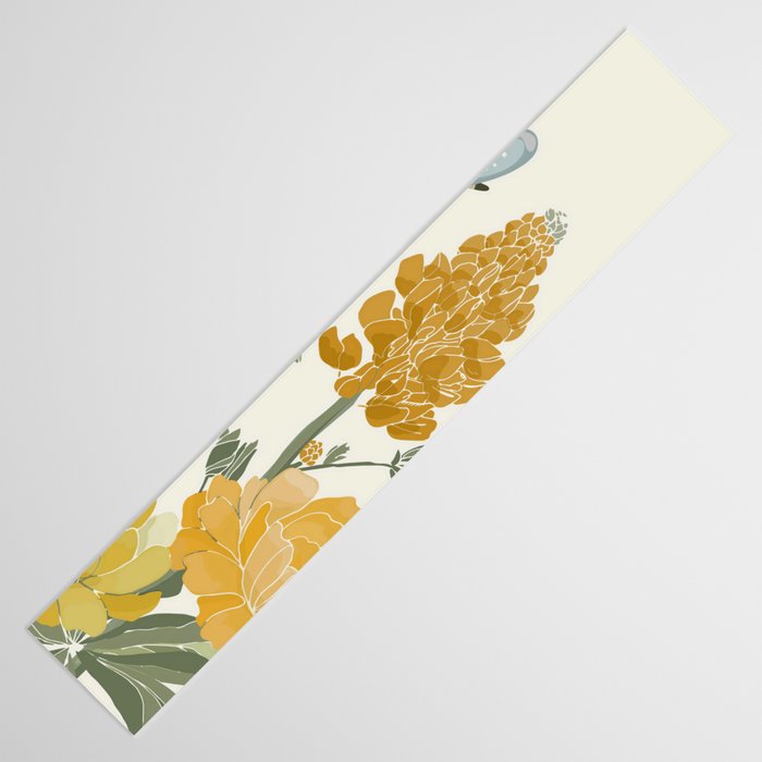 Wildflowers and Butterflies, Floral Prints, Yellow and Blue Table Runner Gallery Image 3