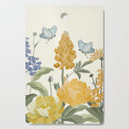 Wildflowers and Butterflies, Floral Prints, Yellow and Blue Cutting Board Gallery Image 1