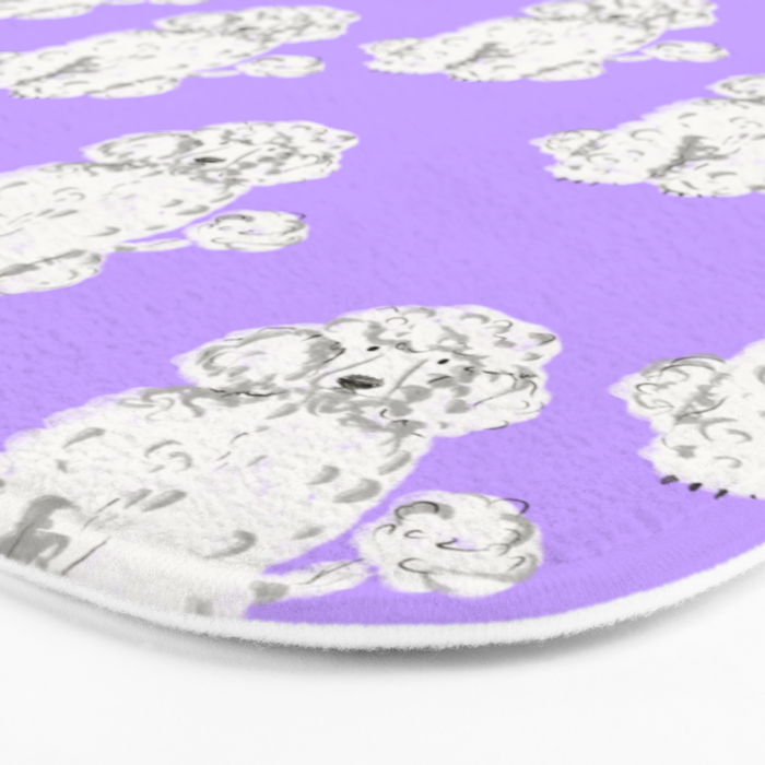 Fashionable white poodle Bath Mat Gallery Image 3