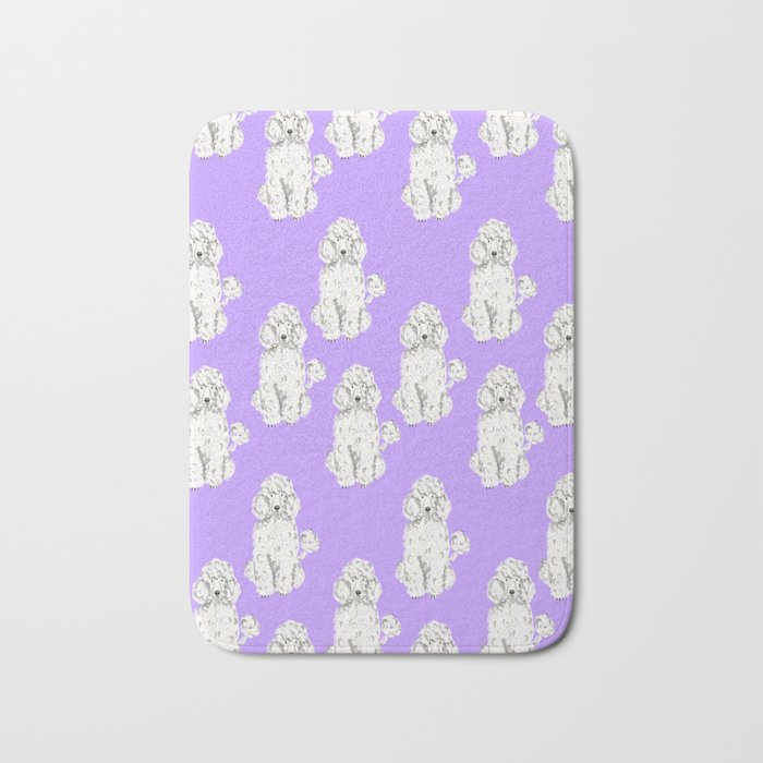 Fashionable white poodle Bath Mat Gallery Image 1
