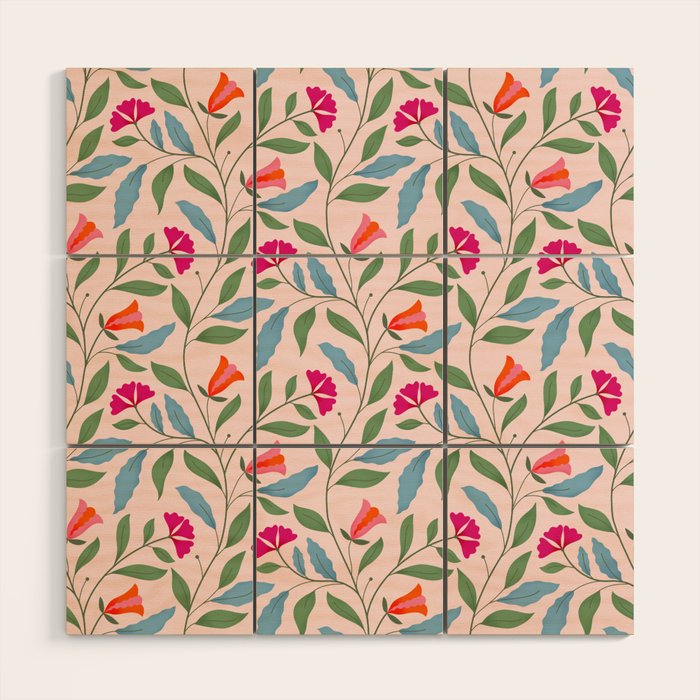 Floral Play - Vintage-Inspired Pattern Wood Wall Art Gallery Image 1