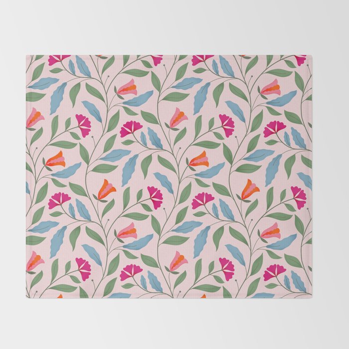 Floral Play - Vintage-Inspired Pattern Throw Blanket Gallery Image 2