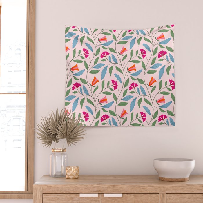 Floral Play - Vintage-Inspired Pattern Wall Tapestry Gallery Image 2