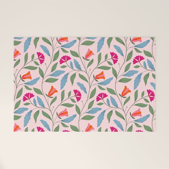 Floral Play - Vintage-Inspired Pattern Welcome Mat Gallery Image 1