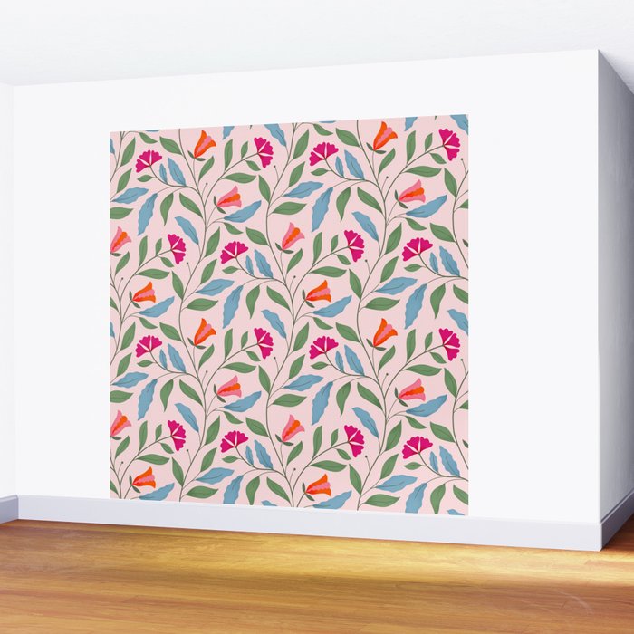 Floral Play - Vintage-Inspired Pattern Wall Mural Gallery Image 2