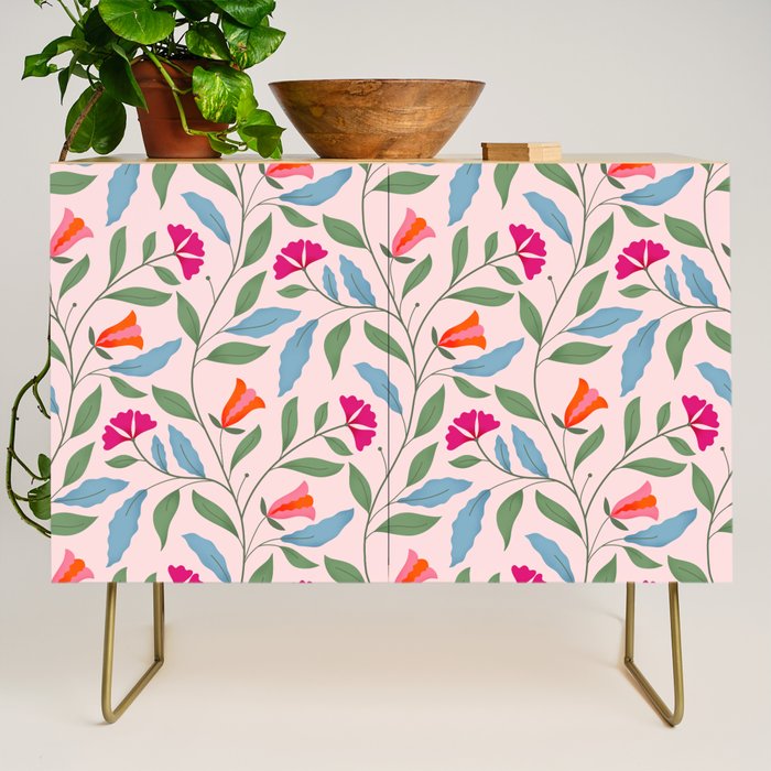 Floral Play - Vintage-Inspired Pattern Credenza Gallery Image 1