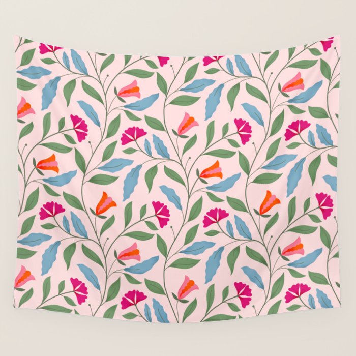 Floral Play - Vintage-Inspired Pattern Wall Tapestry Gallery Image 1