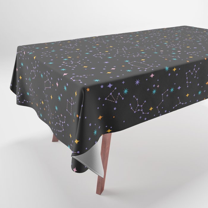 Colorful Night Sky on Black Tablecloth Gallery Image 1