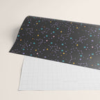 Colorful Night Sky on Black Wrapping Paper Gallery Image 2